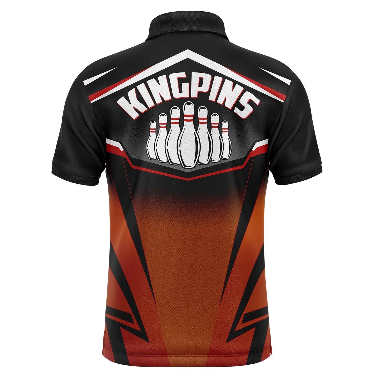Bowling Custom Men Polo Shirt - Custom Kingpins Orange Polo Bowling Personalized Bowling Polo Shirt - Perfect Gift For Friend, Family - Amzanimalsgift