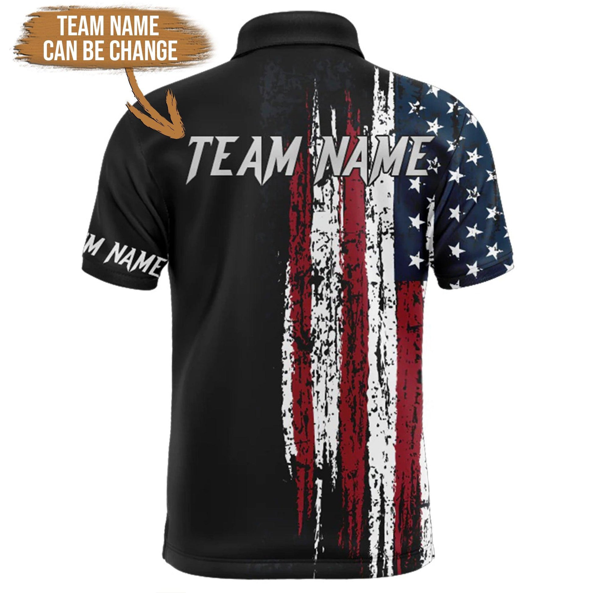 Bowling Custom Men Polo Shirt - Custom Name American Flag Personalized Bowling Polo Shirt - Gift For Friend, Family - Amzanimalsgift