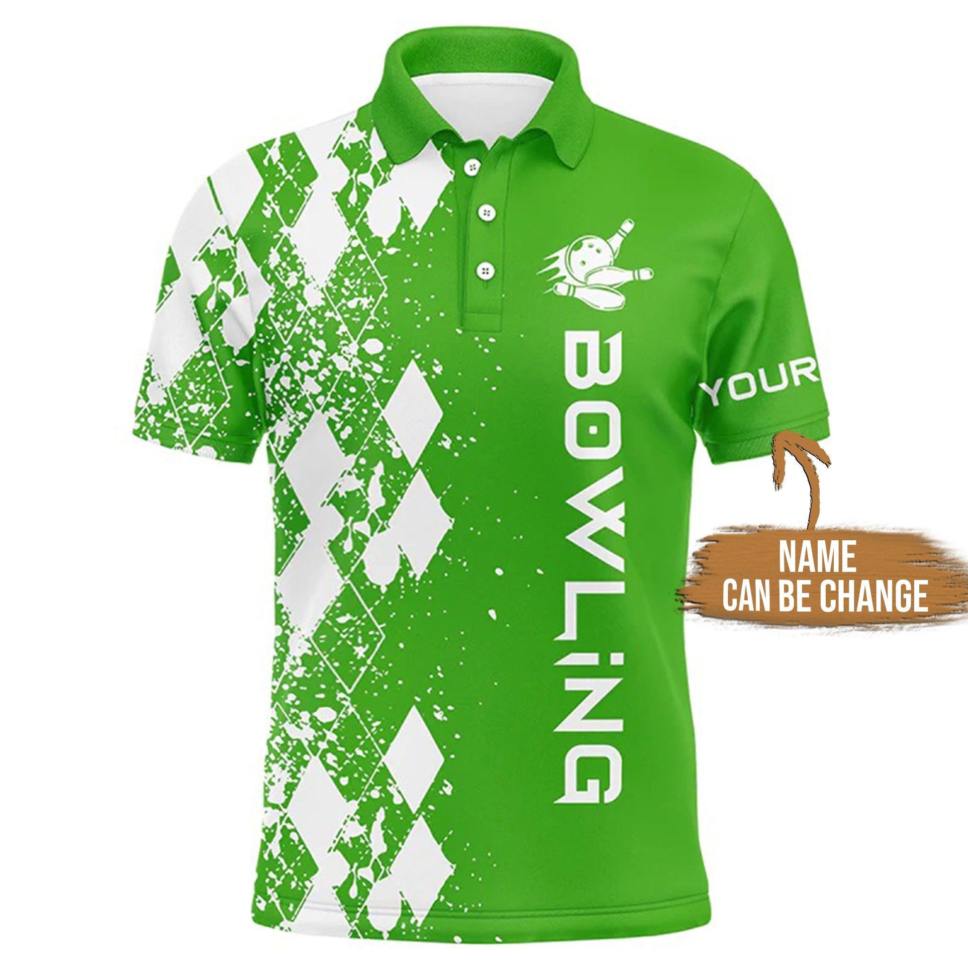 Bowling Custom Men Polo Shirt - Custom Name Bowling Polo Shirts For Men Personalized Bowling Polo Shirt - Gift For Friend, Family - Amzanimalsgift