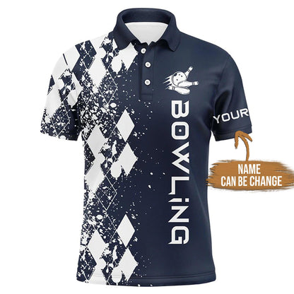 Bowling Custom Men Polo Shirt - Custom Name Bowling Polo Shirts For Men Personalized Bowling Polo Shirt - Gift For Friend, Family - Amzanimalsgift