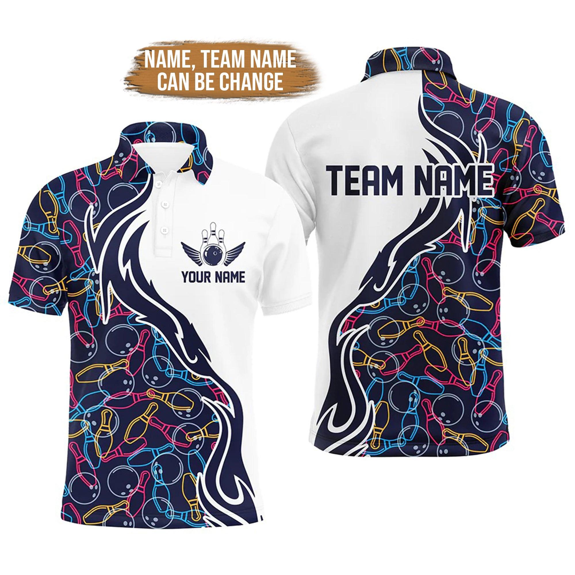 Bowling Custom Men Polo Shirt - Custom Name Bowling Team Personalized Bowling Polo Shirt - Perfect Gift For Friend, Family - Amzanimalsgift