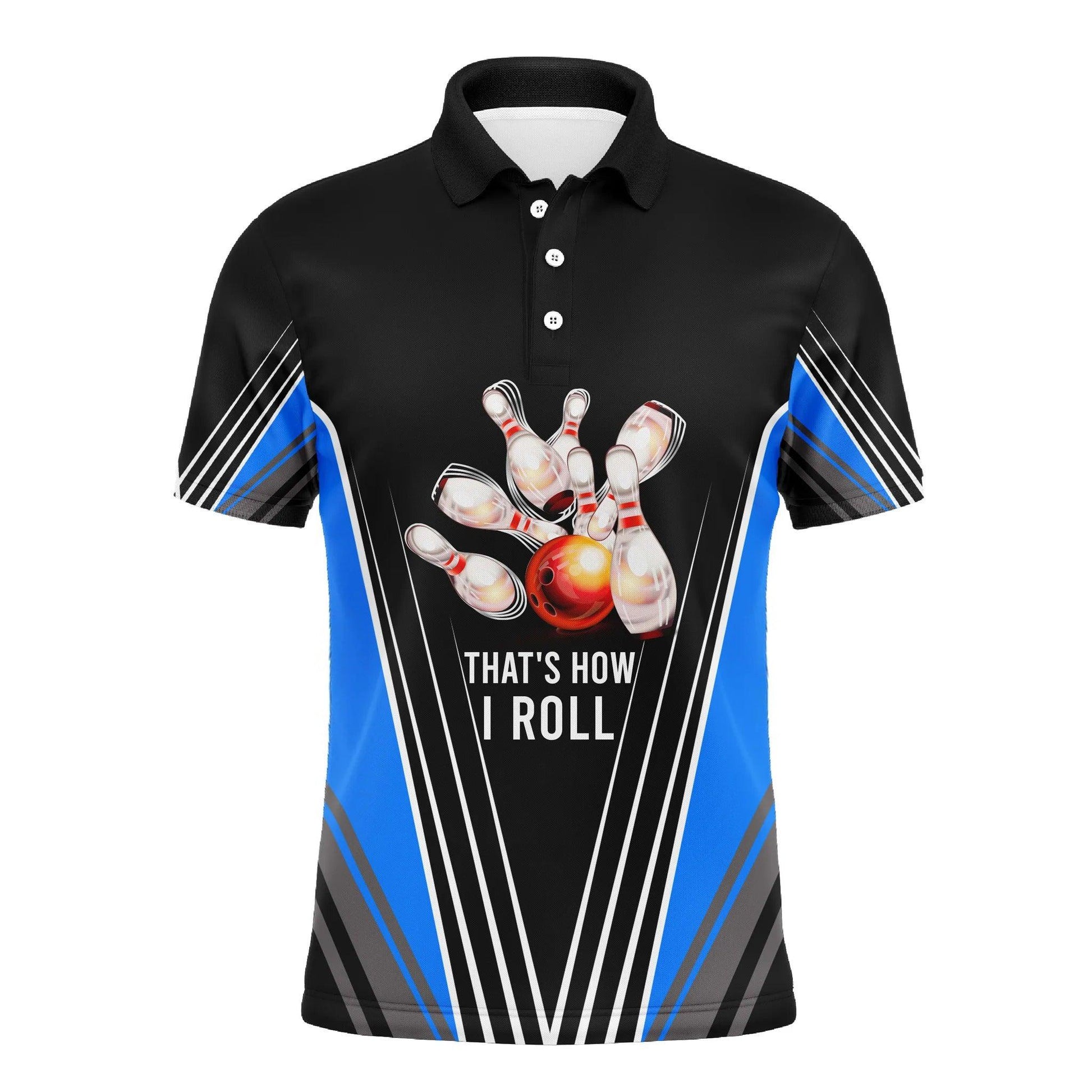 Bowling Custom Men Polo Shirt - Custom Name Funny Men's Polo Bowling Personalized Bowling Polo Shirt - Gift For Friend, Family - Amzanimalsgift