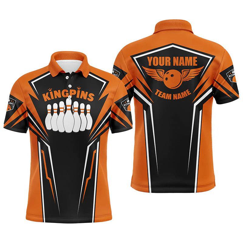 Bowling Custom Men Polo Shirt - Custom Name King Pins Bowling Team Personalized Bowling Polo Shirt - Gift For Friend, Family - Amzanimalsgift