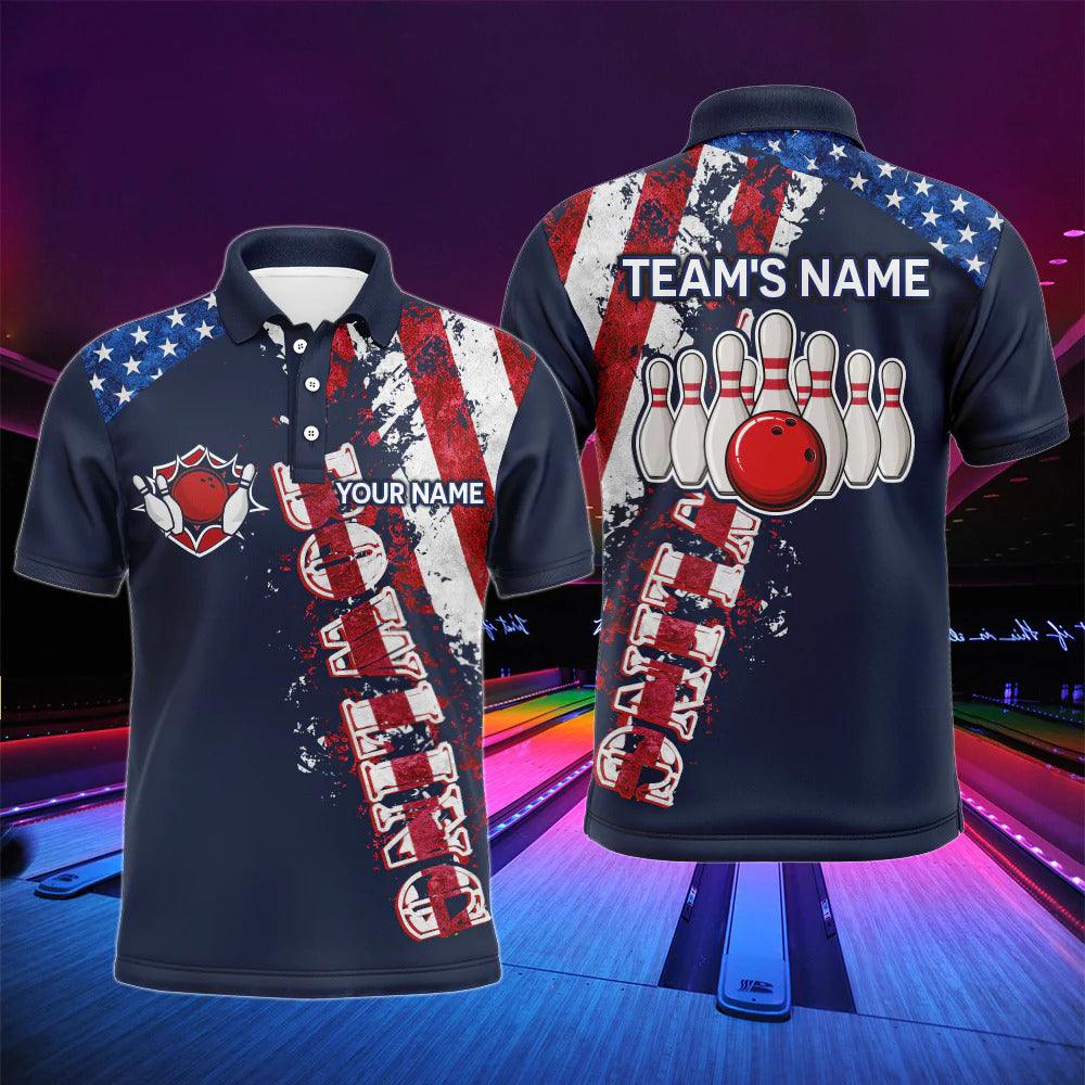 Bowling Custom Men Polo Shirt - Custom Name Men Bowlers Personalized Bowling Polo Shirt - Gift For Friend, Family - Amzanimalsgift