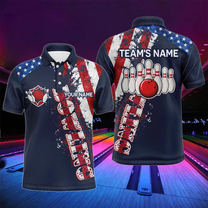 Bowling Custom Men Polo Shirt - Custom Name Men Bowlers Personalized Bowling Polo Shirt - Gift For Friend, Family - Amzanimalsgift