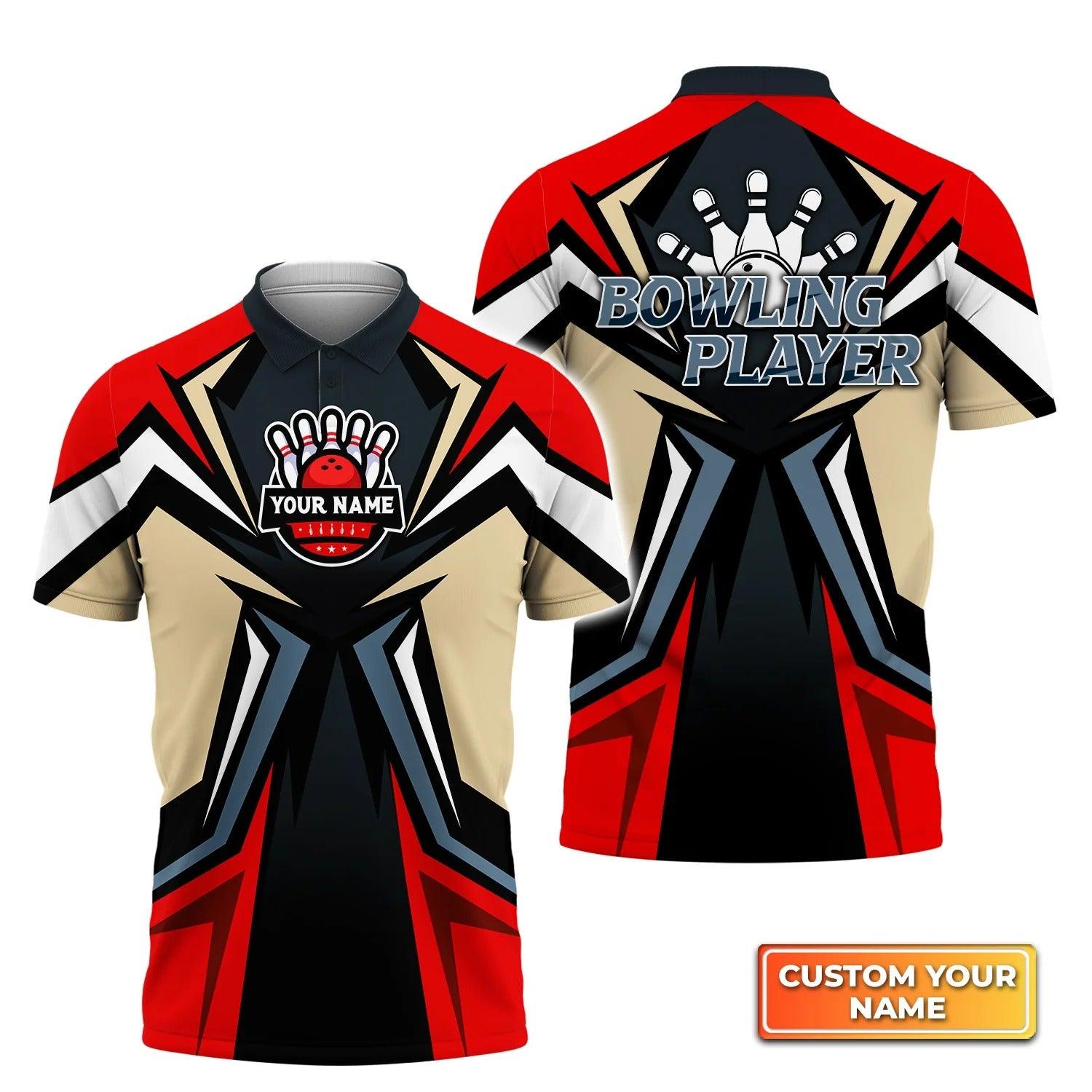 Bowling Custom Men Polo Shirt - Custom Name Mens Bowl Pin Personalized Bowling Polo Shirt - Perfect Gift For Friend, Family - Amzanimalsgift