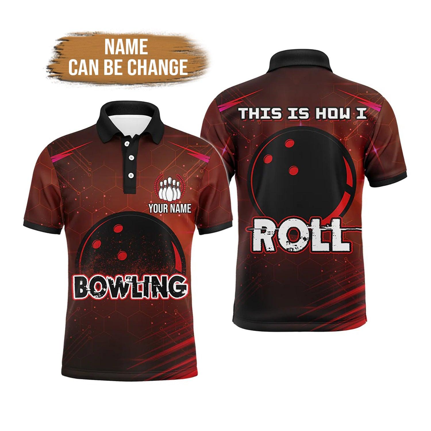 Bowling Custom Men Polo Shirt - Custom Name This Is How I Roll Polo Personalized Bowling Polo Shirt - Perfect Gift For Friend, Family - Amzanimalsgift