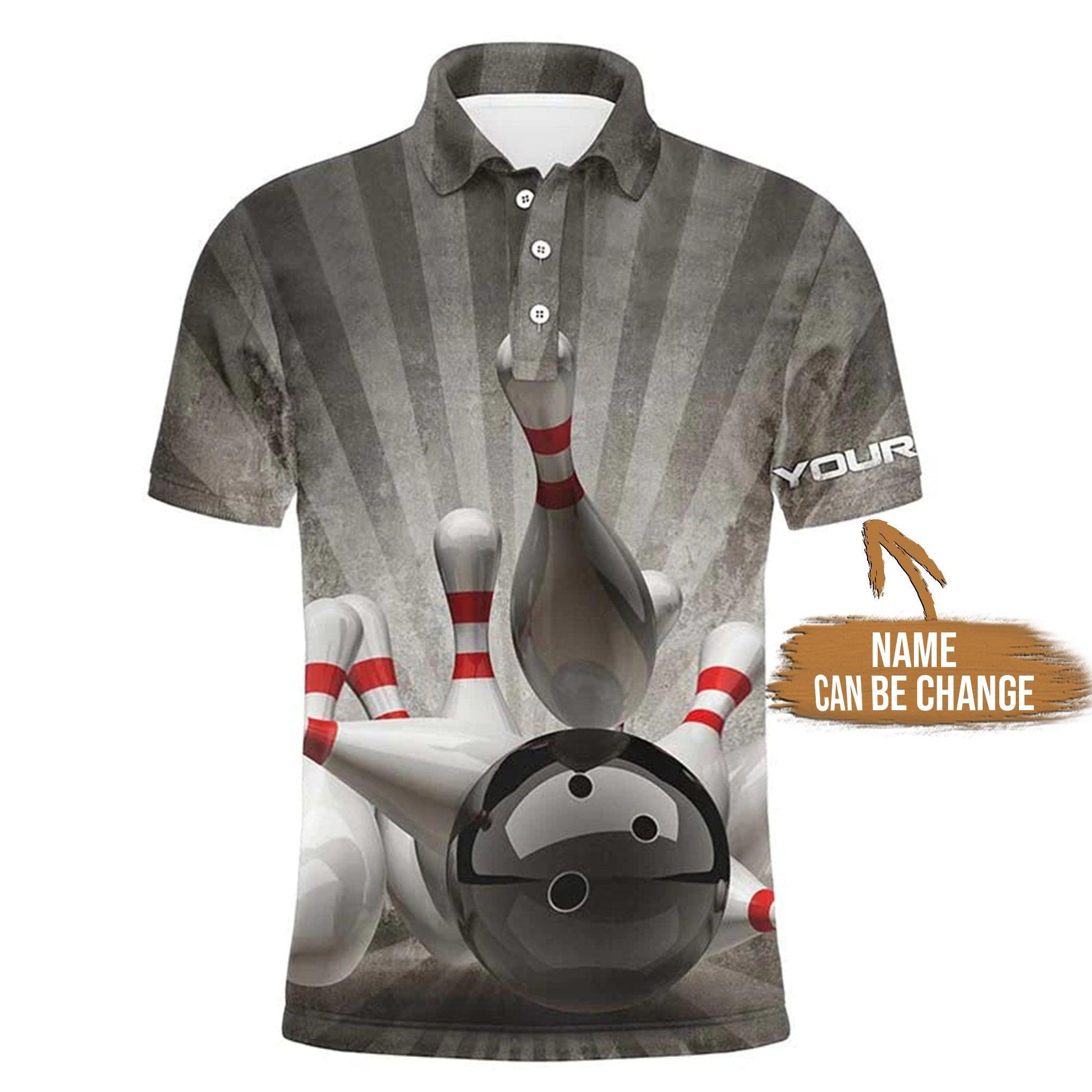 Bowling Custom Men Polo Shirt - Custom Name Vintage Bowling Personalized Bowling Polo Shirt - Perfect Gift For Friend, Family - Amzanimalsgift
