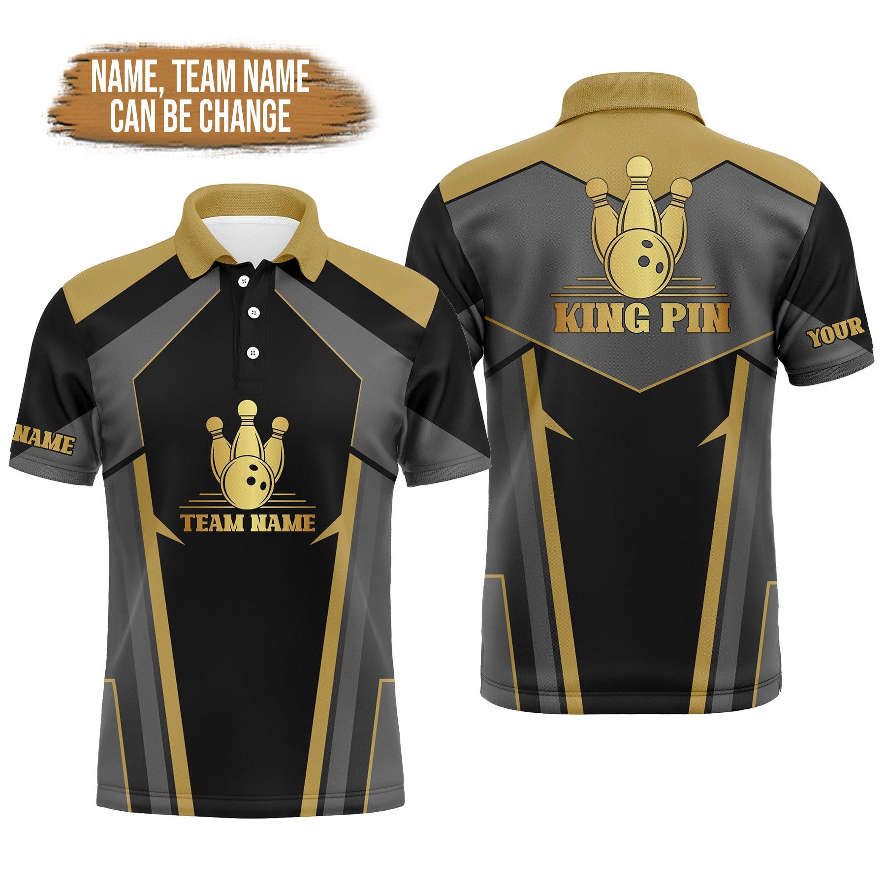 Bowling Custom Men Polo Shirt - Customize King Pin Bowling Shirt Personalized Bowling Polo Shirt - Perfect Gift For Friend, Family - Amzanimalsgift