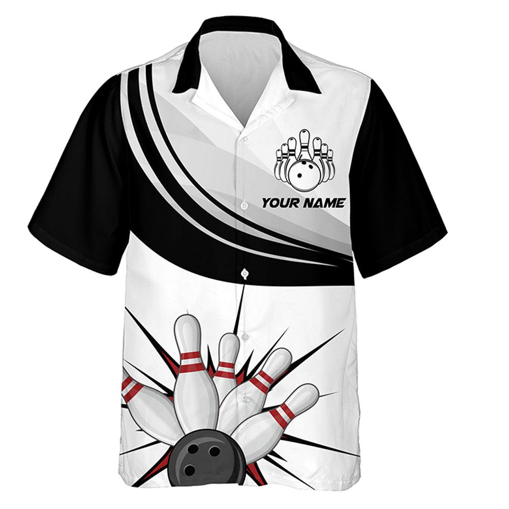 Bowling Custom Name And Team Name Hawaiian Shirt, Bowling Balls And Pins Personalized Hawaiian Shirts For Men Women, Team, Bowling Lovers, Bowlers - Amzanimalsgift