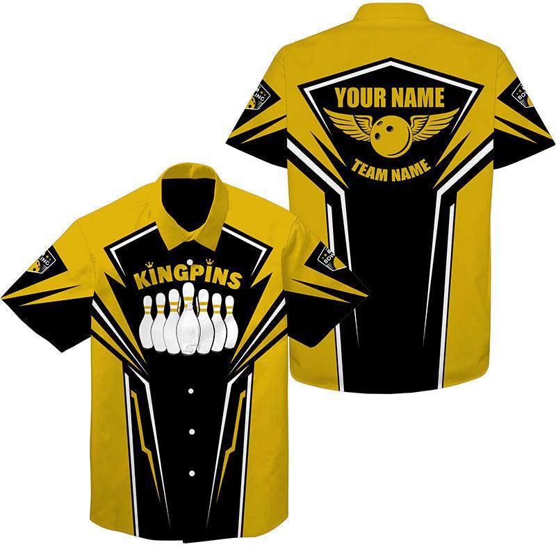 Bowling Custom Name And Team Name Hawaiian Shirt, King Pins Bowling Personalized Hawaiian Shirts For Men Women, Team, Bowling Lovers, Bowlers - Amzanimalsgift