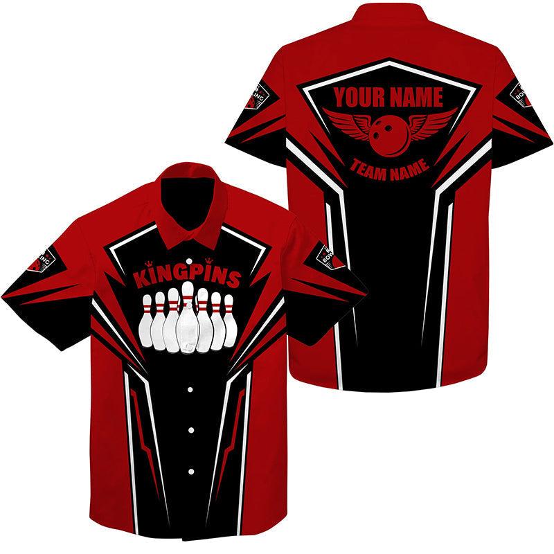 Bowling Custom Name And Team Name Hawaiian Shirt, King Pins Bowling Personalized Hawaiian Shirts For Men Women, Team, Bowling Lovers, Bowlers - Amzanimalsgift