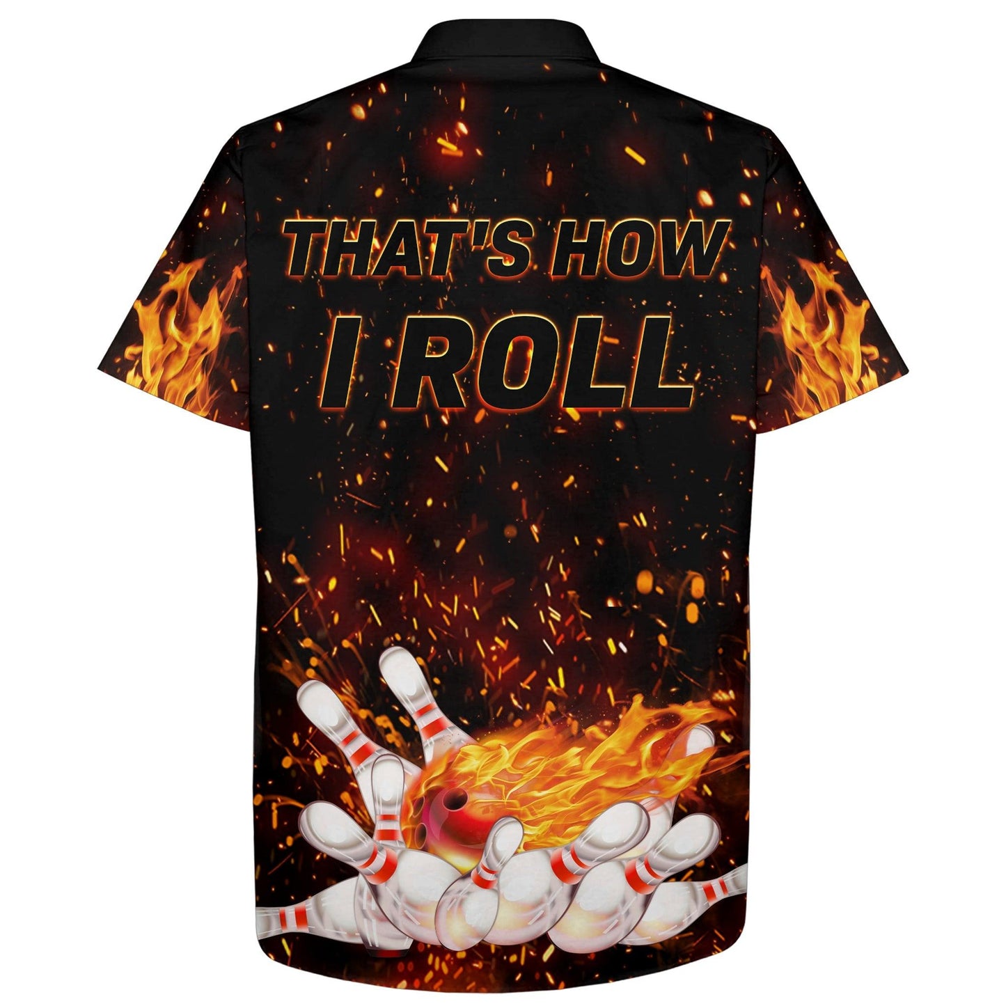 Bowling Custom Name Hawaiian Shirt, Flames Bowling That's How I Roll Personalized Hawaiian Shirts For Men Women, Team, Bowling Lovers, Bowlers - Amzanimalsgift
