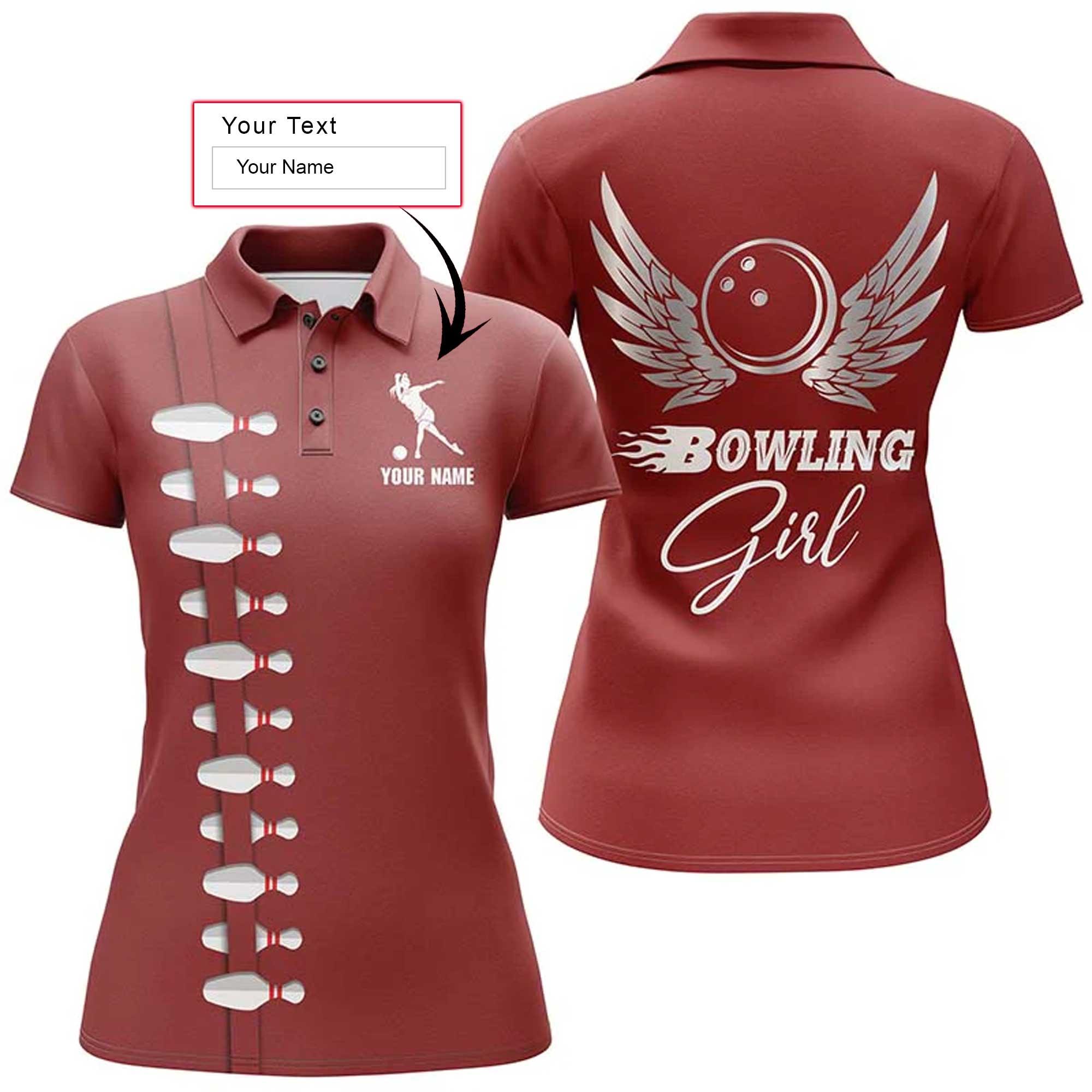 Bowling Custom Women Polo Shirt - Custom Name Polo Shirt, Bowling Girl Personalized Bowling Polo Shirt - Gift For Friend, Family, Bowling Lovers - Amzanimalsgift