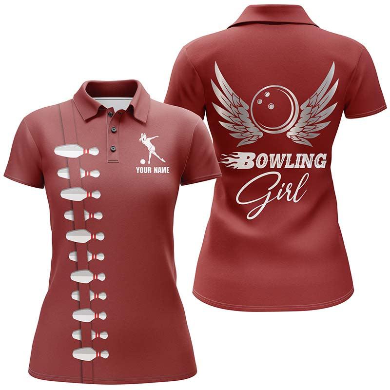 Bowling Custom Women Polo Shirt - Custom Name Polo Shirt, Bowling Girl Personalized Bowling Polo Shirt - Gift For Friend, Family, Bowling Lovers - Amzanimalsgift