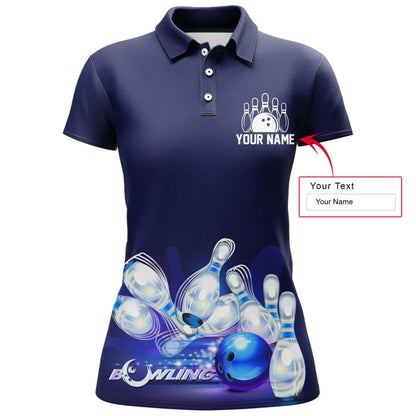 Bowling Custom Women Polo Shirt - Custom Name Polo Shirt, Don't Worry Bowl Happy Personalized Bowling Polo Shirt - Gift For Friend, Family, Bowling Lovers - Amzanimalsgift