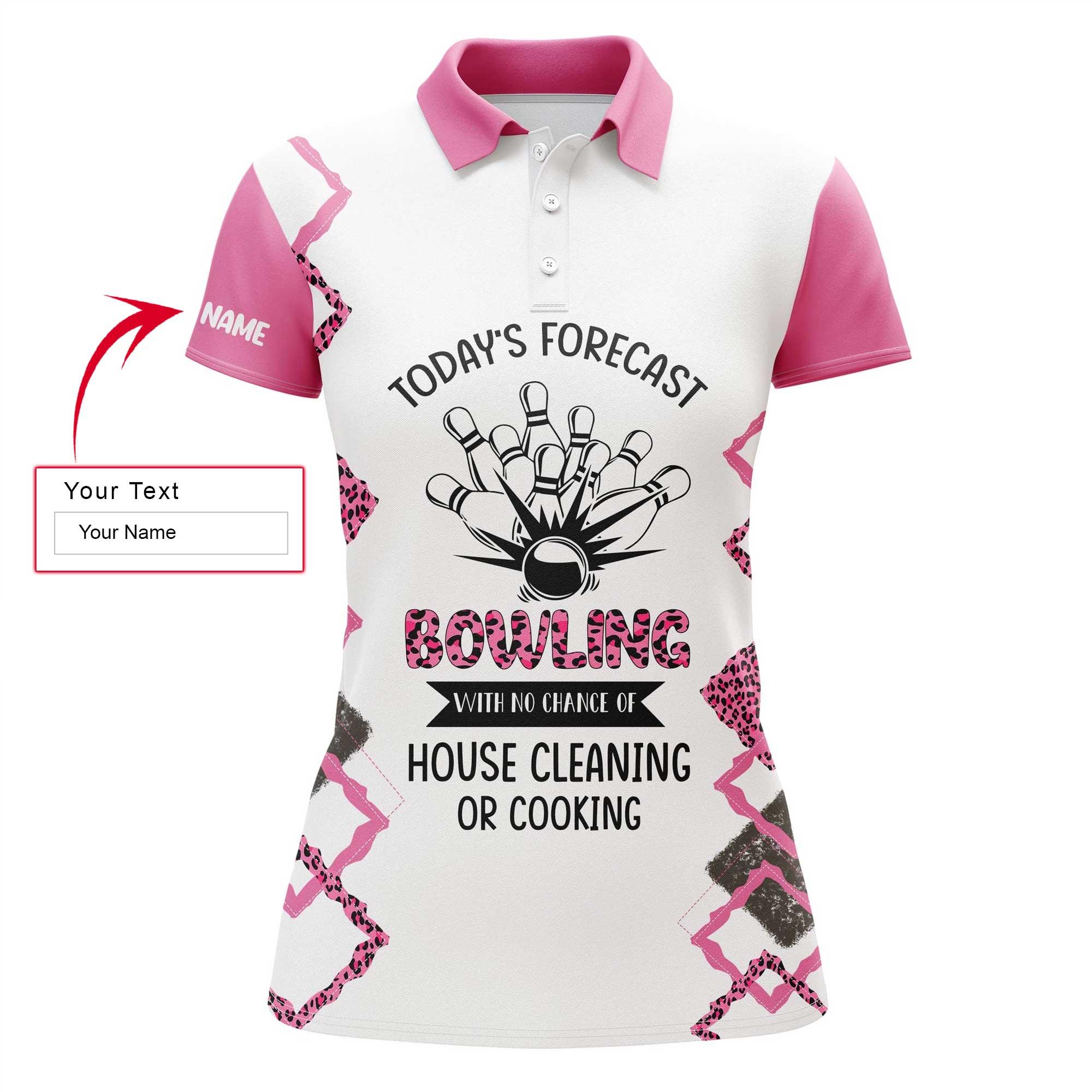 Bowling Custom Women Polo Shirt - Custom Name Polo Shirt, Funny Pink Bowling Personalized Bowling Polo Shirt - Gift For Friend, Family, Bowling Lovers - Amzanimalsgift