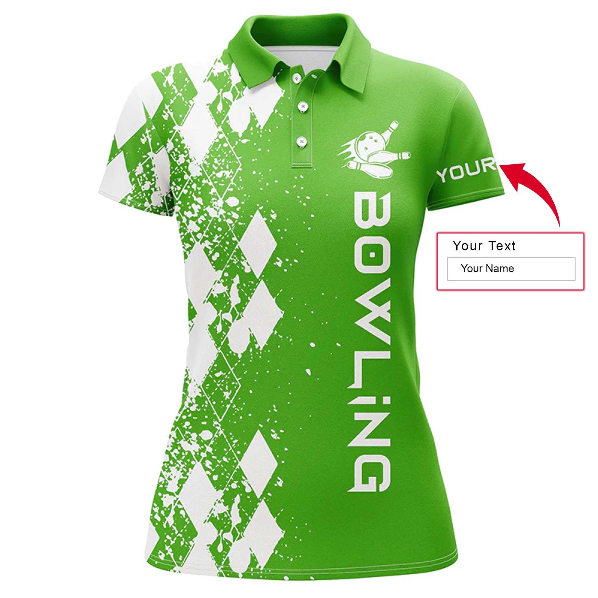 Bowling Custom Women Polo Shirt - Custom Name Polo Shirt, Personalized Bowling Polo Shirt - Gift For Friend, Family, Bowling Lovers - Amzanimalsgift