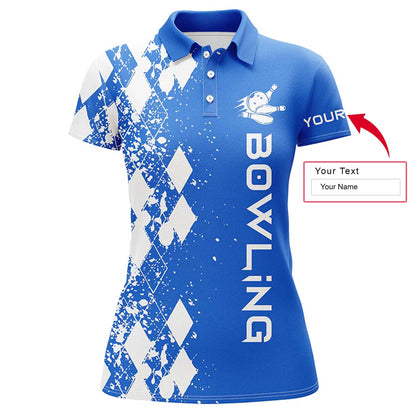 Bowling Custom Women Polo Shirt - Custom Name Polo Shirt, Personalized Bowling Polo Shirt - Gift For Friend, Family, Bowling Lovers - Amzanimalsgift
