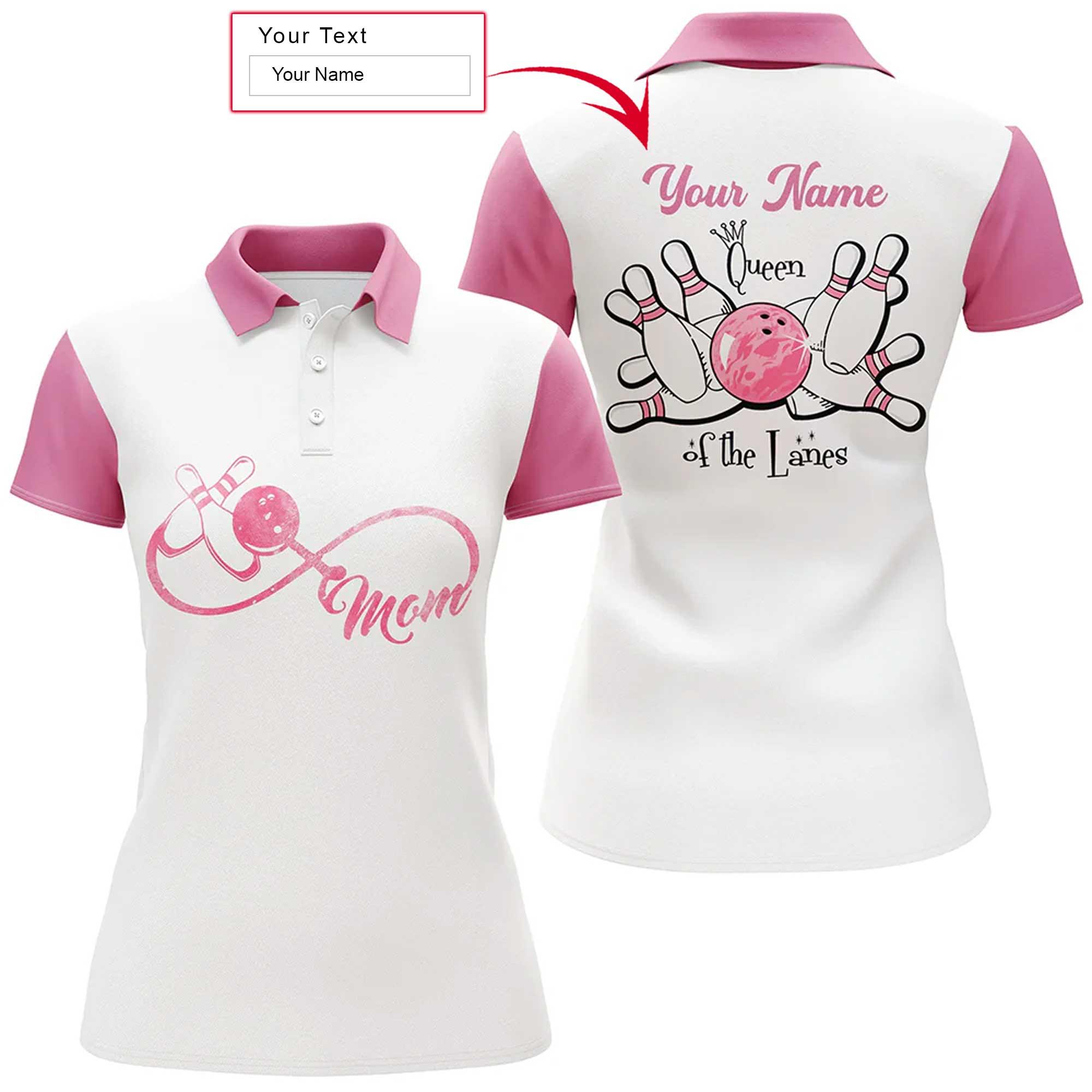 Bowling Custom Women Polo Shirt - Custom Name Queen Of The Lanes Bowling Personalized Bowling Polo Shirt - Gift For Friend, Family, Bowling Lovers - Amzanimalsgift