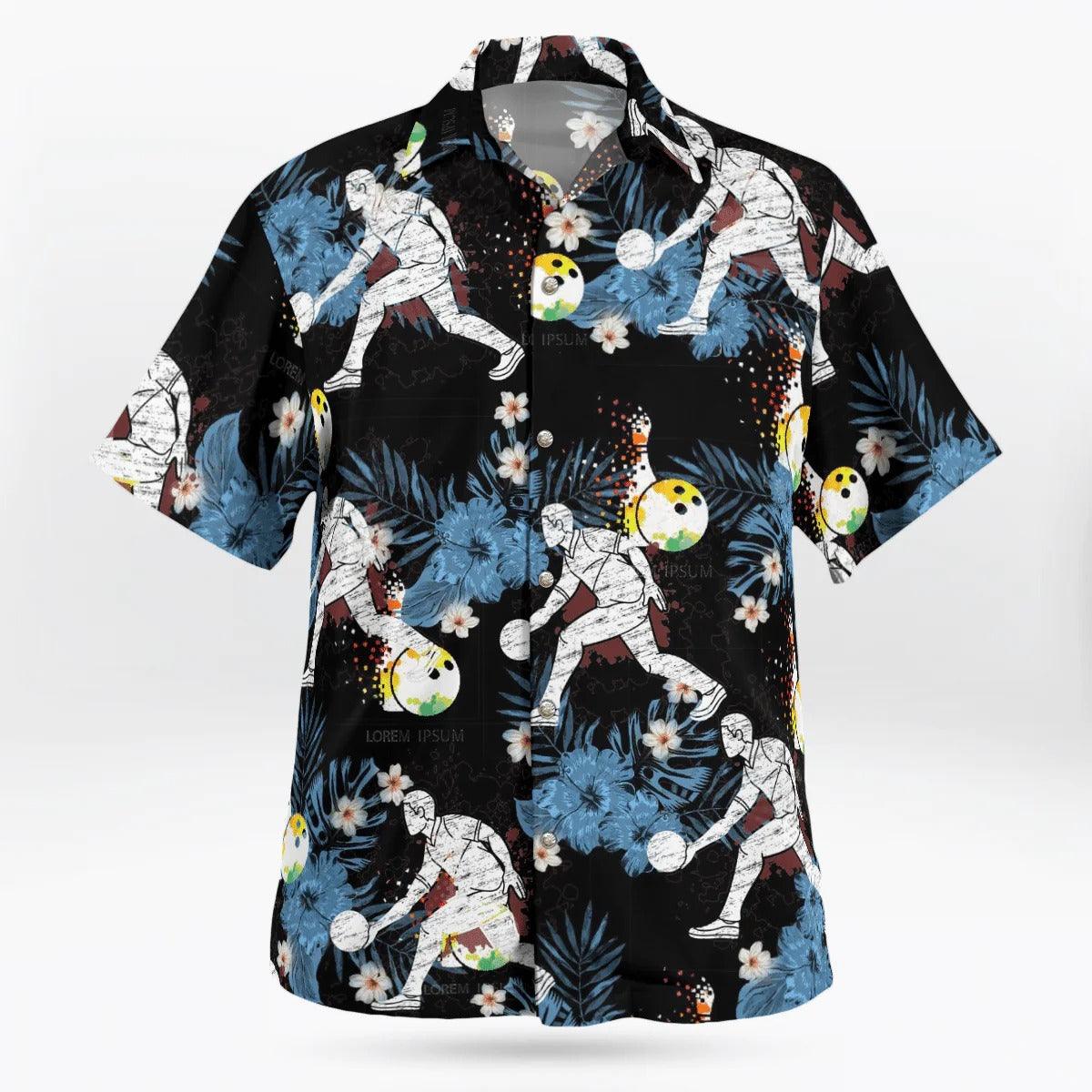 Bowling Hawaiian Shirt, Bowling Flower Colourful Aloha Hawaiian Shirts For Men and Women - Gift For Bowling Lovers, Friend, Family - Amzanimalsgift