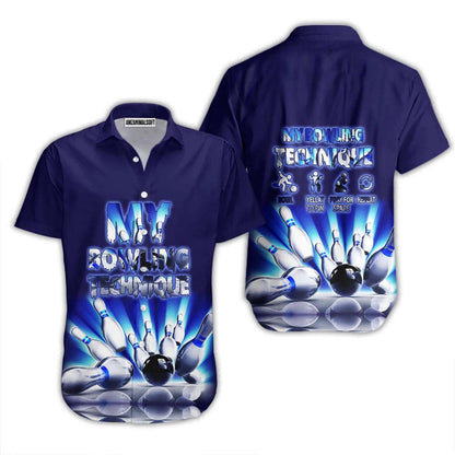 Bowling Hawaiian Shirt, Bowling Game Lover Blue Aloha Hawaiian Shirts For Men and Women - Gift For Bowling Lovers, Friend, Family - Amzanimalsgift