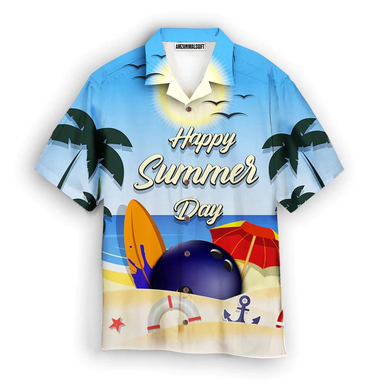 Bowling Hawaiian Shirt, Bowling Happy Summer Day Hawaiian Shirts For Men and Women - Gift For Bowling Lovers, Friend, Family - Amzanimalsgift