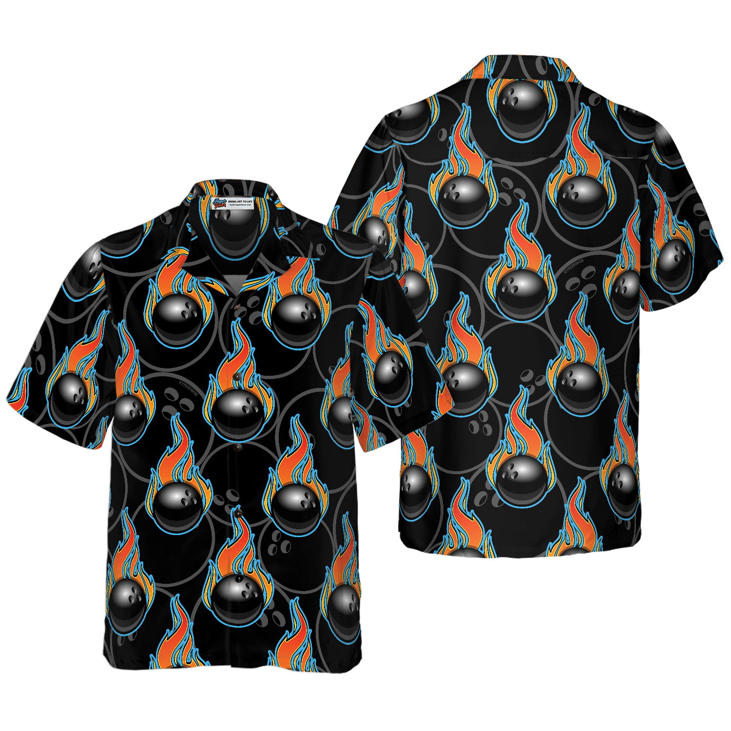 Bowling Hawaiian Shirt, Bowling In Fire Seamless Pattern Aloha Hawaiian Shirt For Summer, Colorful Hawaiian Shirt For Men Women, Friend, Bowling Lovers - Amzanimalsgift
