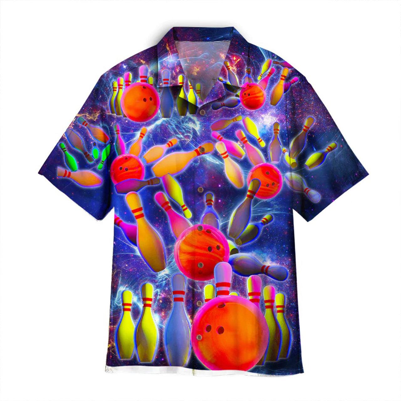 Bowling Hawaiian Shirt, Bowling In The Universe Aloha Hawaiian Shirts For Men and Women - Gift For Bowling Lovers, Friend, Family - Amzanimalsgift