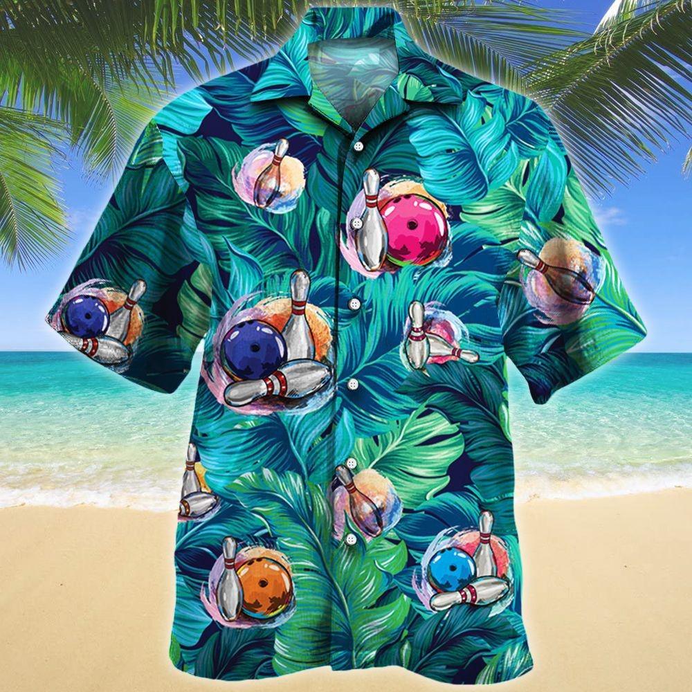 Bowling Hawaiian Shirt, Bowling Lovers Gift Green Aloha Hawaiian Shirts For Men and Women - Gift For Bowling Lovers, Friend, Family - Amzanimalsgift