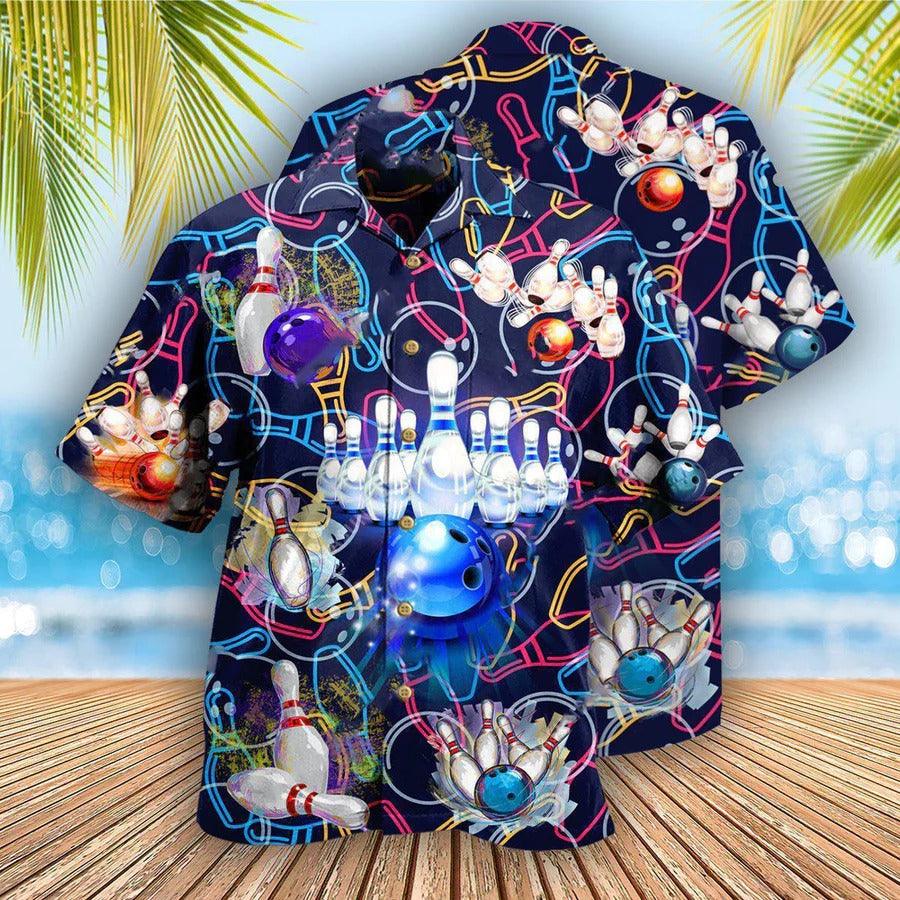 Bowling Hawaiian Shirt, Bowling Painting Hawaiian Shirt, Bowling Let The Good Times Aloha Shirt For Men - Perfect Gift For Bowling Lovers, Bowlers - Amzanimalsgift