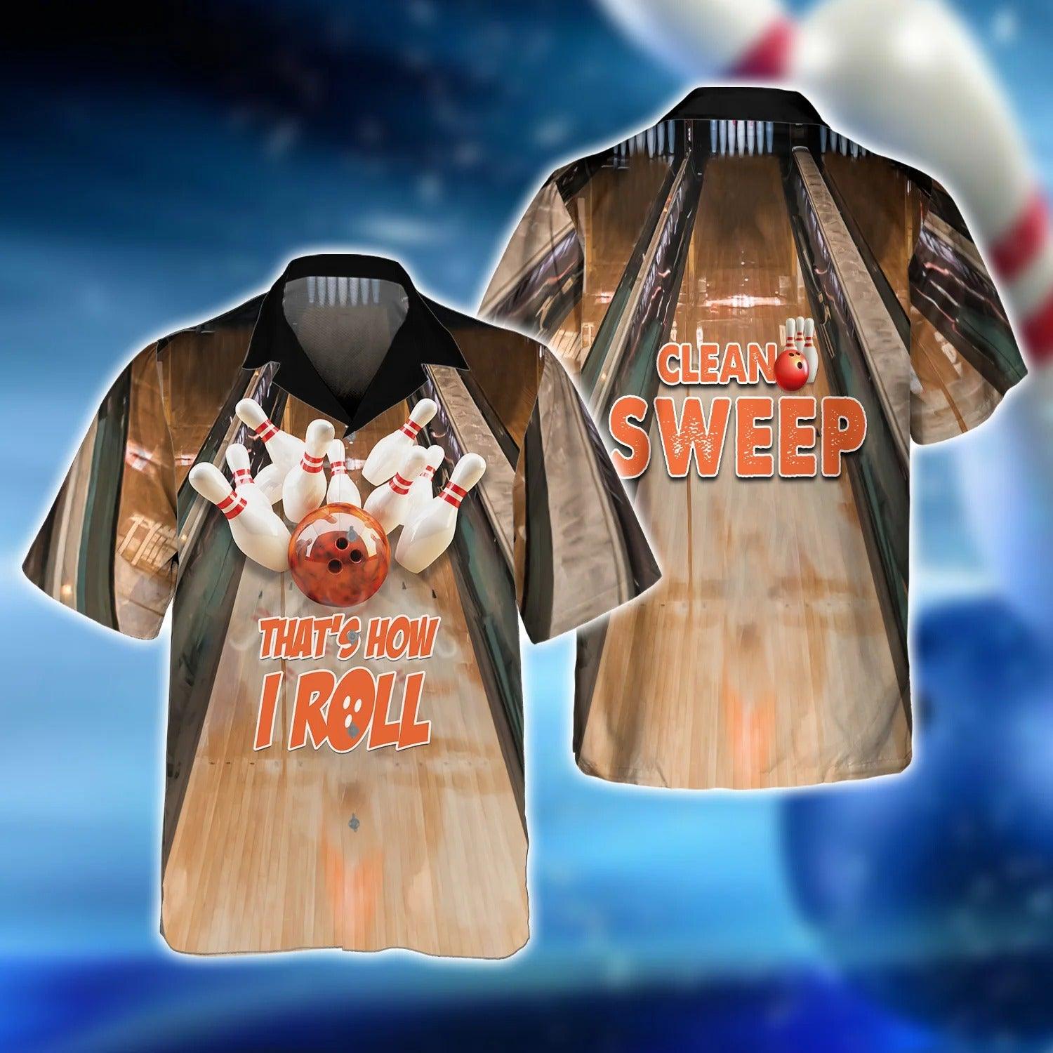 Bowling Hawaiian Shirt - Classic Bowling That's How I Roll Aloha Hawaiian Shirt - Gift For Friend, Family, Bowling Lovers - Amzanimalsgift