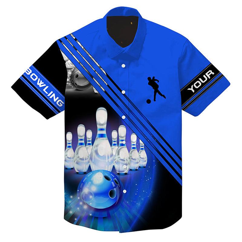 Bowling Hawaiian Shirt Custom, Bowling Ball And Pins Personalized Shirt For Men Women, Team, Bowling Lovers, Bowlers - Amzanimalsgift