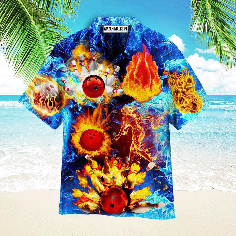 Bowling Hawaiian Shirt, Fiery Bowling Balls Aloha Hawaiian Shirts For Men and Women - Gift For Bowling Lovers, Friend, Family - Amzanimalsgift