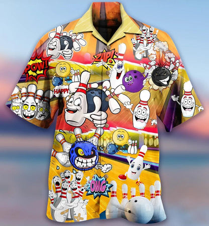 Bowling Hawaiian Shirt, Funny Roll Bowling Hawaiian Shirt, Bowling Split Happens Bowling Ping Aloha Shirt - Perfect Gift For Bowling Lovers, Bowlers - Amzanimalsgift