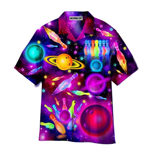 Bowling Hawaiian Shirt, Galaxy Comic Bowling Pattern Aloha Hawaiian Shirts For Men and Women - Gift For Bowling Lovers, Friend, Family - Amzanimalsgift