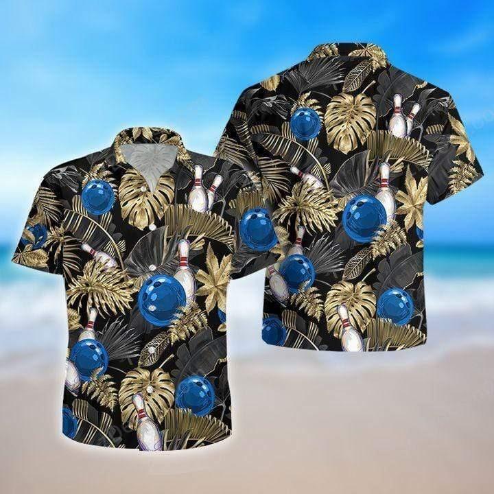 Bowling Hawaiian Shirt, I Love Bowling Black Aloha Hawaiian Shirts For Men and Women - Gift For Bowling Lovers, Friend, Family - Amzanimalsgift