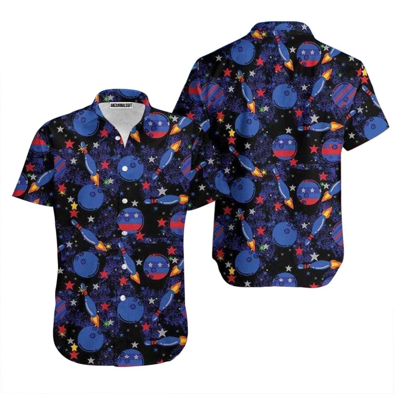 Bowling Hawaiian Shirt, Rocket Bowling Blue Aloha Hawaiian Shirts For Men and Women - Gift For Bowling Lovers, Friend, Family - Amzanimalsgift