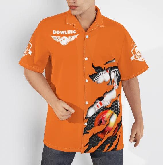 Bowling Hawaiian Shirt, This Is How I Roll Bowling Orange Aloha Hawaiian Shirts For Men and Women - Gift For Bowling Lovers, Friend, Family - Amzanimalsgift