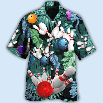 Bowling Hawaiian Shirt, Tropical Leaves Hawaiian Shirt, Bowling I'm So Happy Aloha Shirt For Men - Perfect Gift For Bowling Lovers, Bowlers - Amzanimalsgift