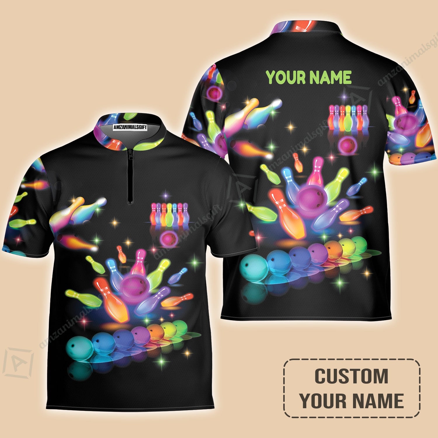 Bowling Jersey With Custom Name, Colorful Bowling Pattern Jersey For Men And Women, Perfect Outfits For Bowling Lovers, Bowlers