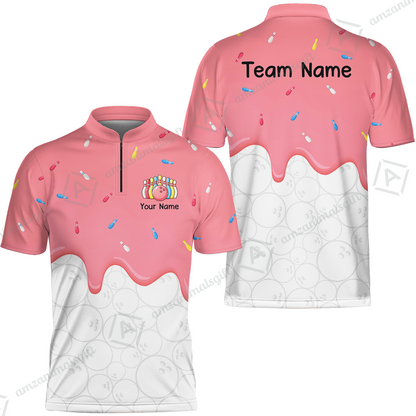 Customized Bowling Jersey Shirt, Ice Cream Sweet Melting Drip Bowling, Custom Bowling Team Shirt With Name and Team Name
