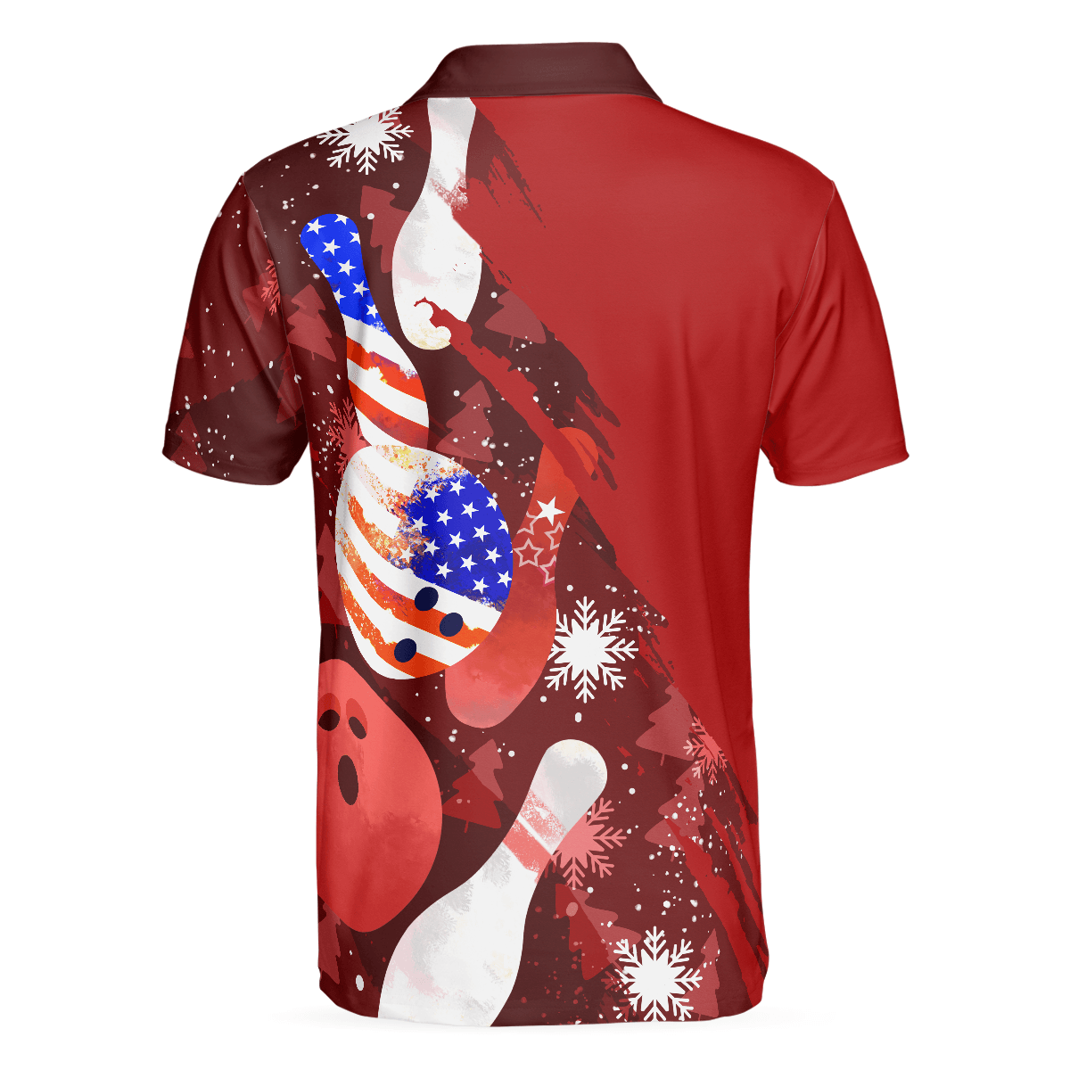 Bowling Men Polo Shirt - American Flag Christmas, Bowling Ball and Pins Bowling Polo Shirt For Men - Gift For Bowling Lovers, Bowlers - Amzanimalsgift