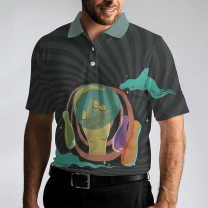 Bowling Men Polo Shirt - Artistic Bowling Transparent Bowling Polo Shirt For Men - Perfect Gift For Friend, Family, Bowling Lovers - Amzanimalsgift