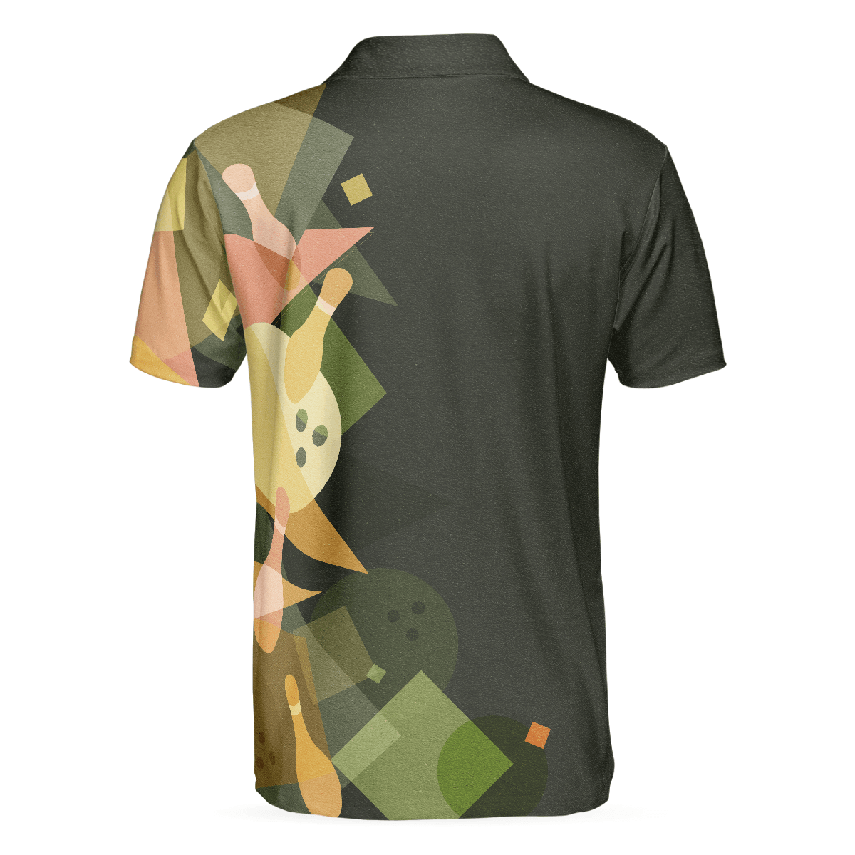 Bowling Men Polo Shirt - Artistic Colorful Bowling Polo Shirt For Men - Perfect Gift For Friend, Family, Bowling Lovers - Amzanimalsgift