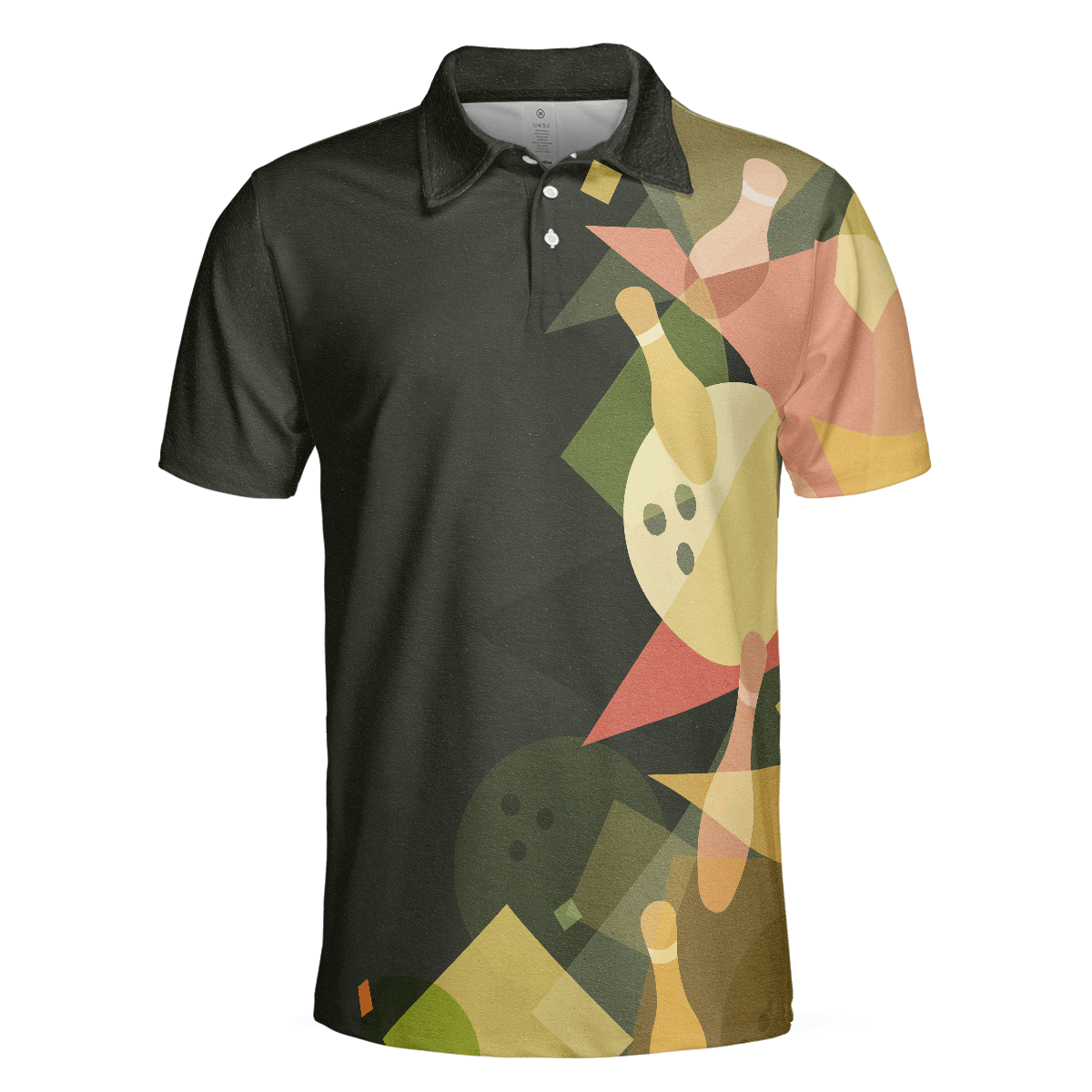 Bowling Men Polo Shirt - Artistic Colorful Bowling Polo Shirt For Men - Perfect Gift For Friend, Family, Bowling Lovers - Amzanimalsgift