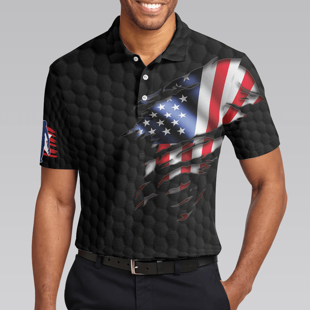 Bowling Men Polo Shirt - Beer Frame With American Flag Bowling Polo Shirt For Men - Perfect Gift For Friend, Family, Bowling Lovers - Amzanimalsgift