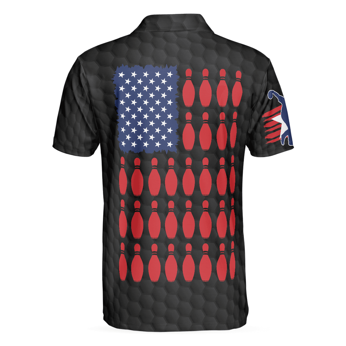 Bowling Men Polo Shirt - Black American Flag, Cool Bowling Polo Shirt For Men - Perfect Gift For Friend, Family, Bowling Lovers - Amzanimalsgift