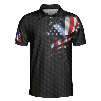 Bowling Men Polo Shirt - Black American Flag, Cool Bowling Polo Shirt For Men - Perfect Gift For Friend, Family, Bowling Lovers - Amzanimalsgift