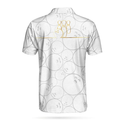 Bowling Men Polo Shirt - Bowling American Flag White Background Polo Shirt, American Flag Bowling Polo Shirt - Gift For Friend, Family, Bowling Lovers - Amzanimalsgift